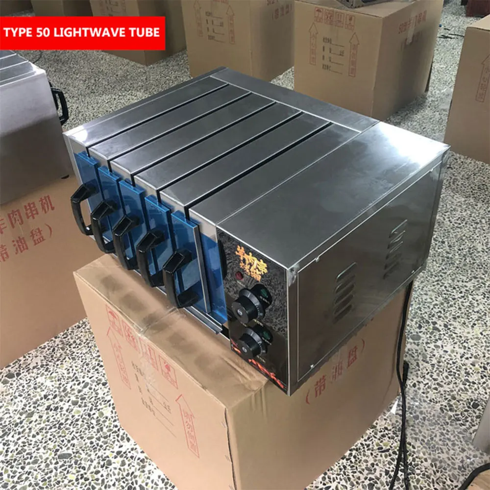 ไฟฟ้า BBQ Kebab ย่างเครื่องหมุนอัตโนมัติ Smokeless Grill Compact & Portable Non-Stick ย่างเตาอบ