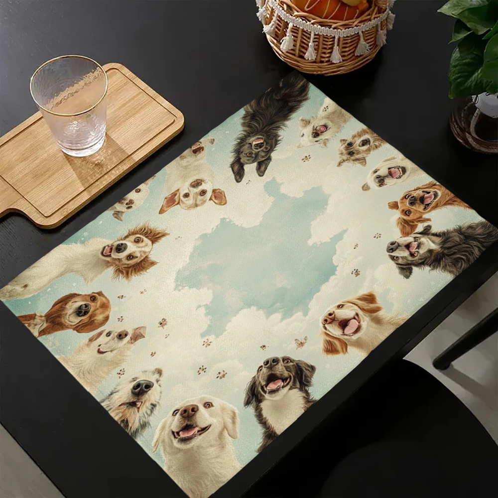 

Cute Funny Circle Dogs Kitchen Decor Decorative Accessories Ableware Pads Room Dining Table Decor 5.23