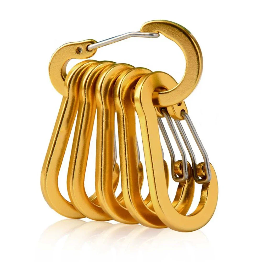 6 stücke Karabiner Clip Aluminium Legierung Schlüsselbund Lock Schnalle Snap D-Ring Clip Outdoor Rucksack Camping Multi Tool Angeln wandern Haken – Detail 20