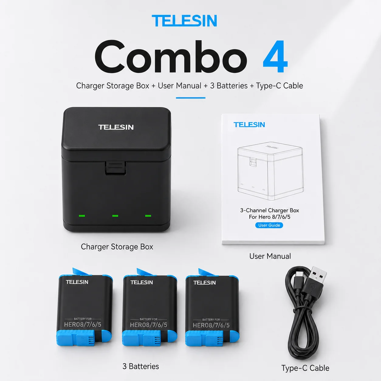 3 Battery 1 Charger