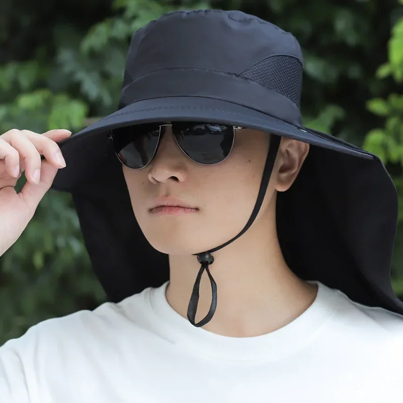 Summer Sun Hats UV Protection Outdoor Hunting Removable Fishing Hat Fishing Cap for Men Women Hiking Camping Visor Bucket Hat