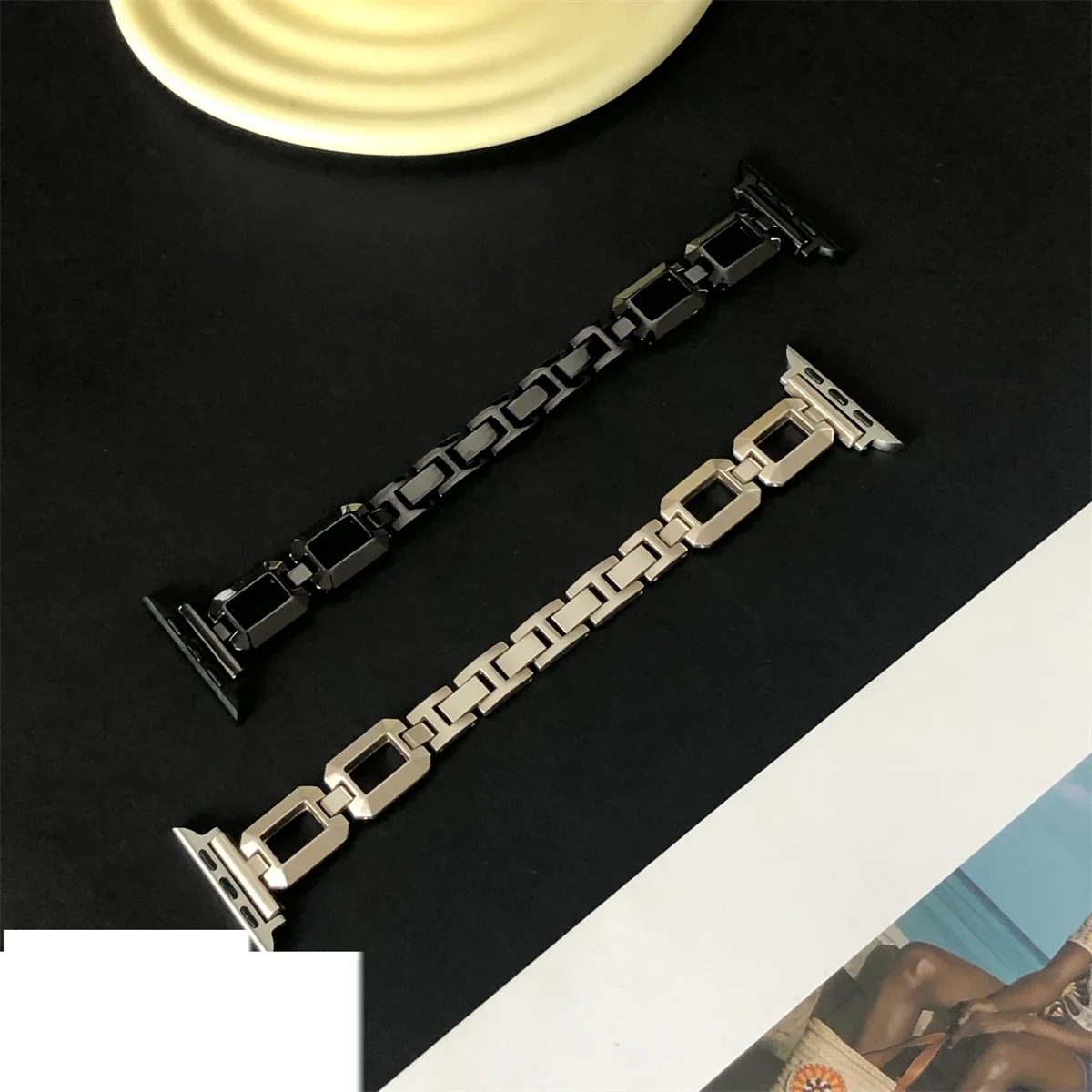 Pulseira de relógio para iWatch 42/44/45/46/49mm 38/40/41mm Metal Moda Pulseira de relógio para Watch Series Ultra2 Series 10/9/8/7/6/5/4/3/2/1_voghion.com
