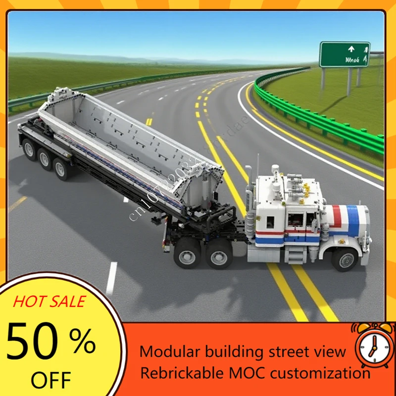 MOC Highway Rig XL ปริศนาที่กำหนดเองรุ่นสถาปัตยกรรมทางเทคนิค DIY การศึกษาประกอบของเล่นสำหรับวันเกิดเด็กวันหยุดของเล่นของขวัญ