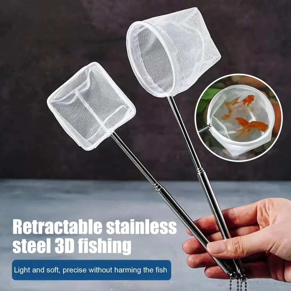 

Aquarium Fish Net with Extendable Handle Telescopic Mesh Net Non-hurting Shrimp Catching Net for Fish Tank Pond Creek
