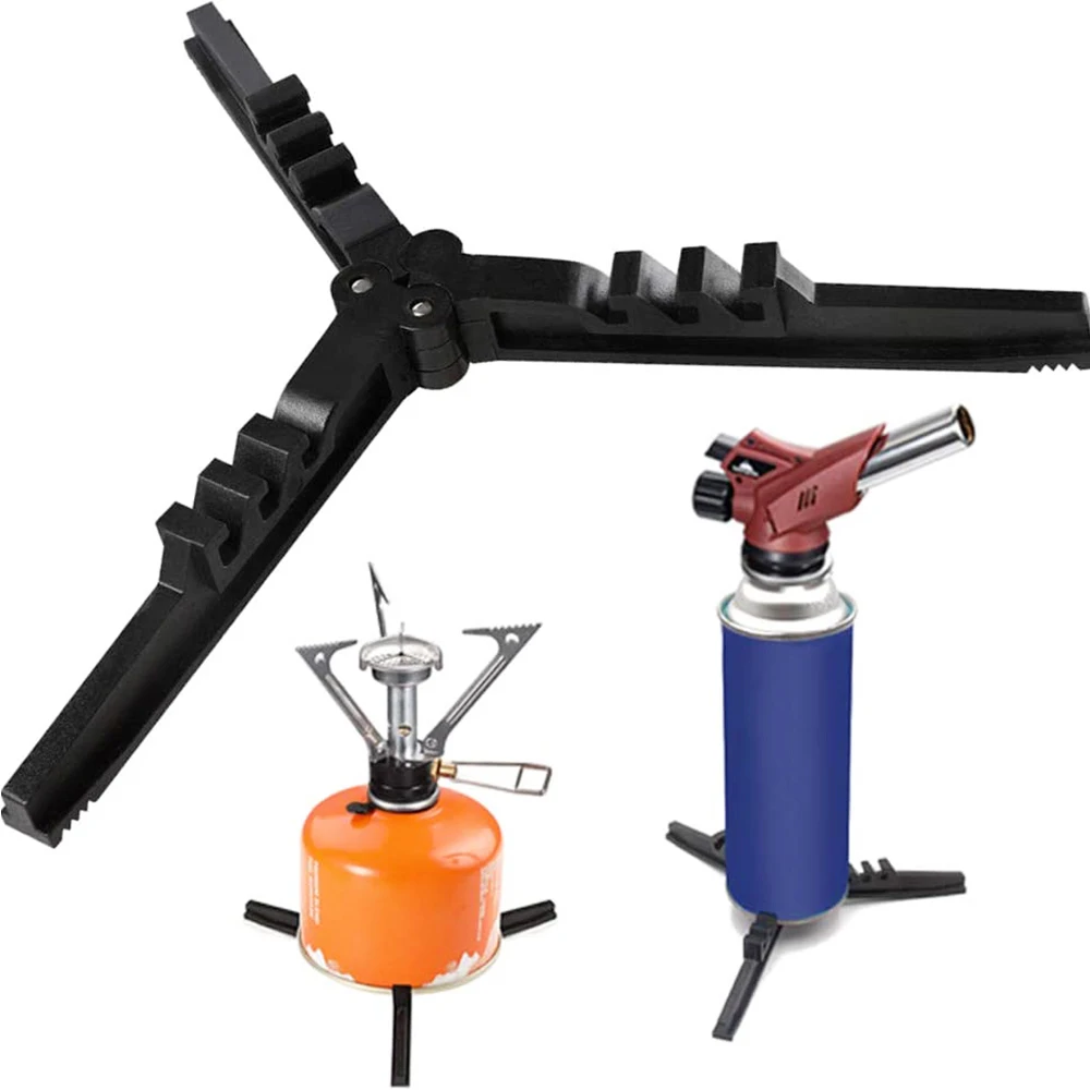 Caudblor Folding Universal Fuel Can Canister Stand, Tripod Stabilizer for Camping Stoves, Upgrade Compact Butane Gas Tank Bracke