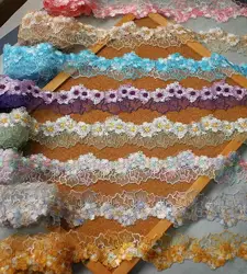 3Yards 6cm wide Multi color embroidered lace clothing accessories Qipao lace headwear hair clips accessories