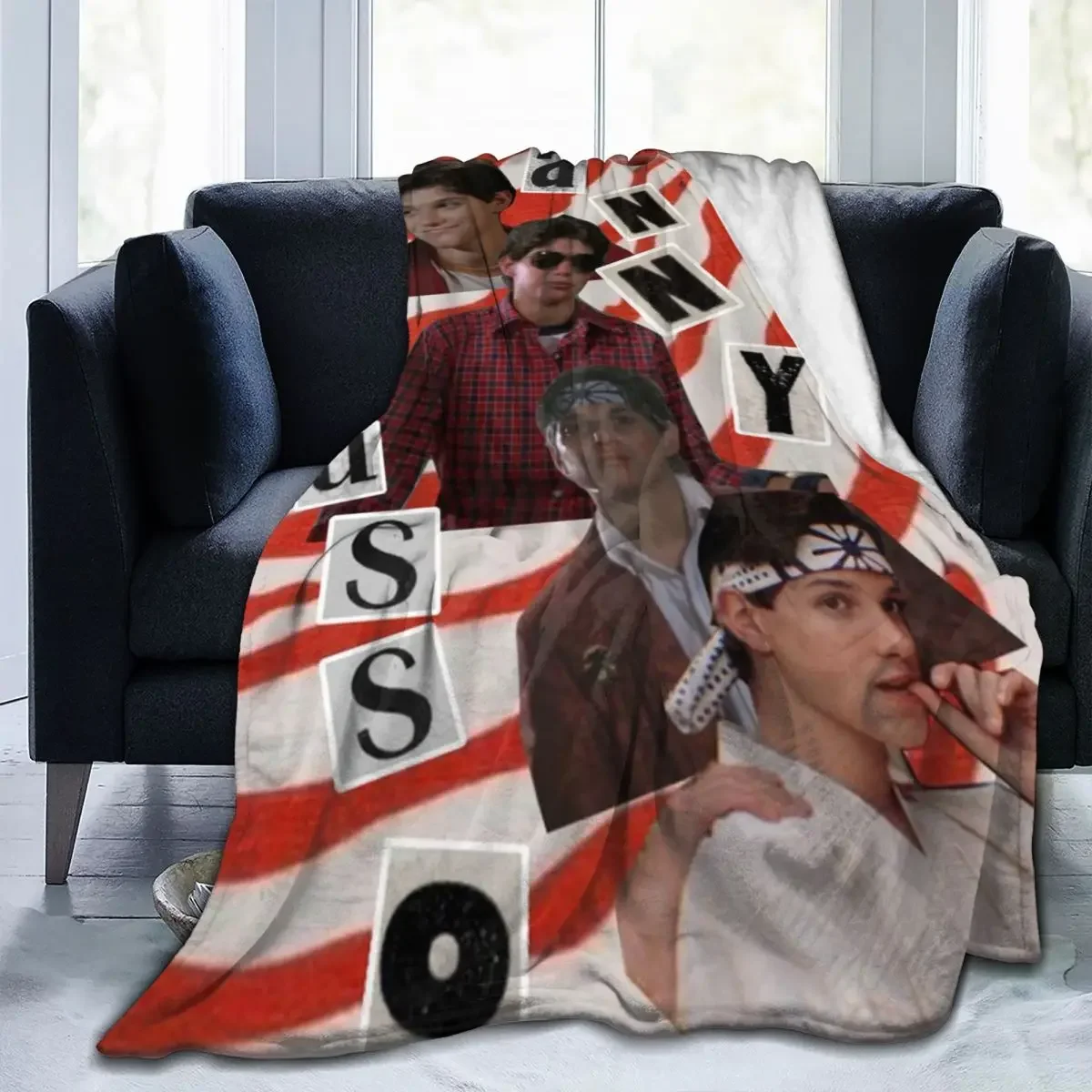 

Throw Blanket 80s Ralph Macchio Micro Fleece Blanket Four Sizes Cartoon Warm For Living Room Nice Gift