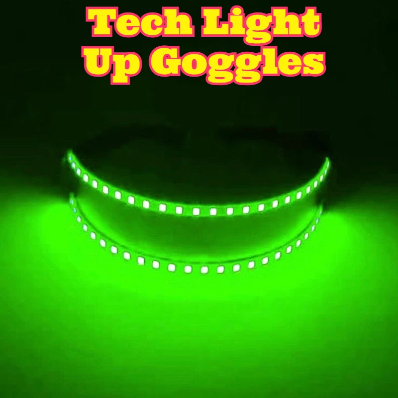 Tech Style Light Up Glasses Integrated Curved Goggles Flashing Eyewear Rave Nightclub Party Luminous Sunglasses High Tech Eye
