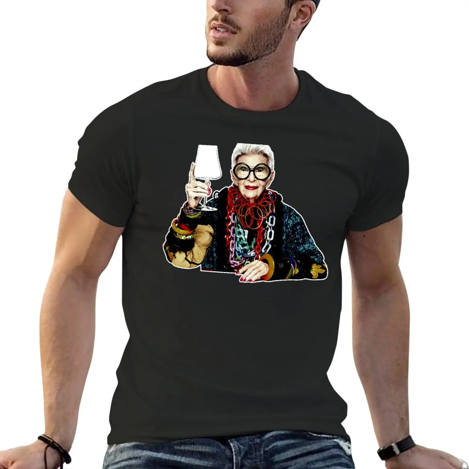 Iris apfel funny cartoon T-Shirt oversized shirts graphic tees tee shirts for men