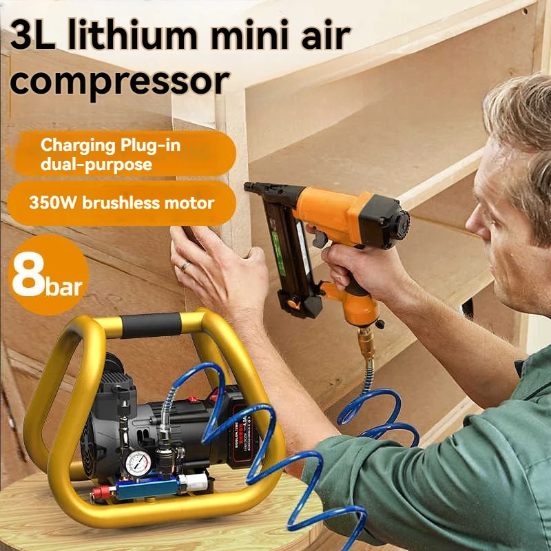 브러시리스 에어 컴프레서 고압 휴대용 미니 에어 펌프 에어 컴프레서 에어 네일 건 타이어 인플레이터