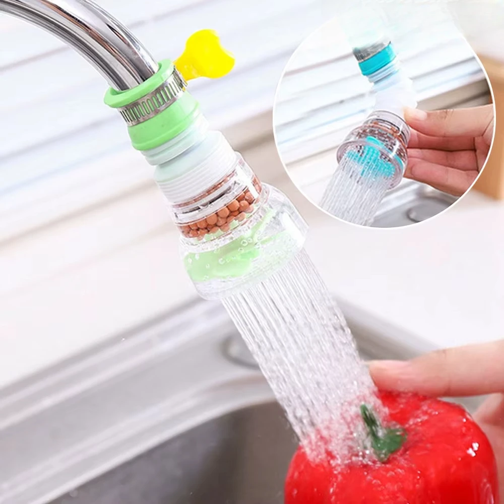 

Maifan Stone Faucet Water Filter 360 ° Rotating Telescopic Shower Tap Water Filter Kitchen Splash-proof Shower