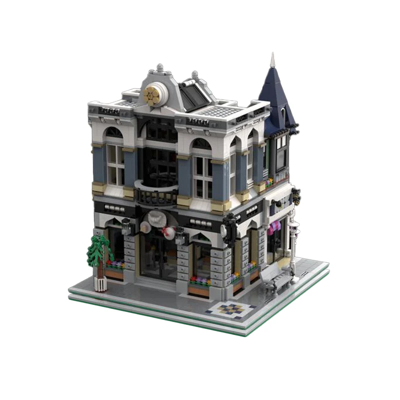 Medieval Street View  Series Modular Building MOC Cake Bank - 10255 Assembly  DIY Model Technical Bricks Assembly Children Toys