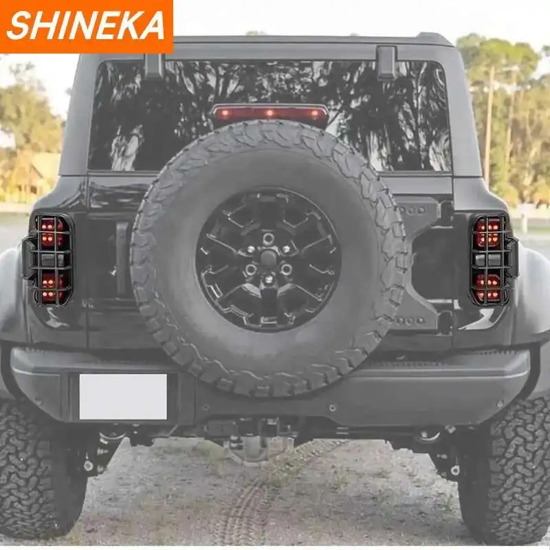 SHINEKA Car Rear Tail Light Lamp Taillight Decoration Cover Trim for Ford Bronco Raptor 2021 2022 2023 Up Exterior Accessories