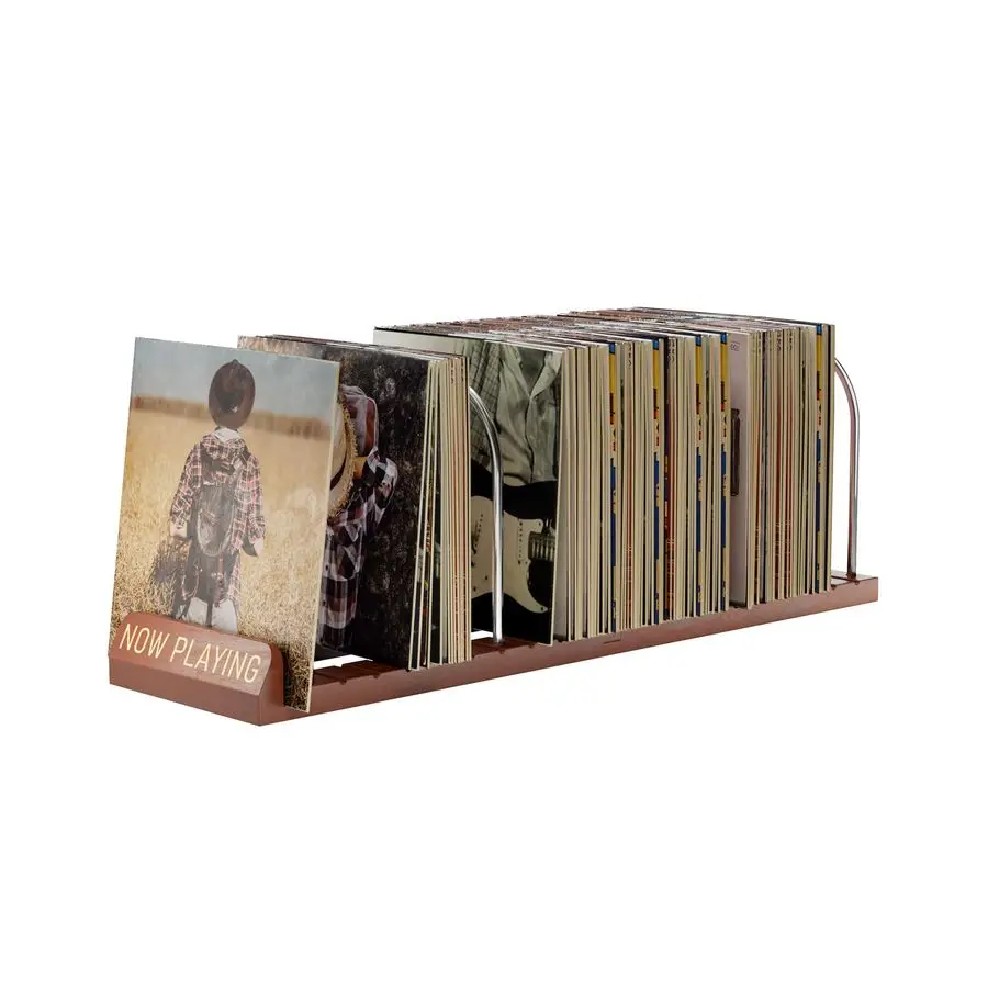 

Now Playing Vinyl Record Stand, 150 LP Vinyl Record Storage with Nonslip Grooves, Wood Now Spinning Vinyl Record Holder for Alb