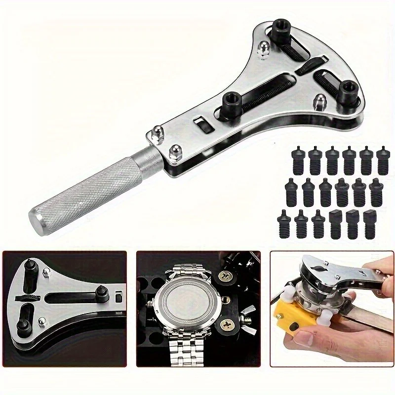 1Pc Watch Back Cover Opener 18bit Adjustable Waterproof 3 Point Wrench Screwdriver Box Watch Repair Tool for Battery Replacement