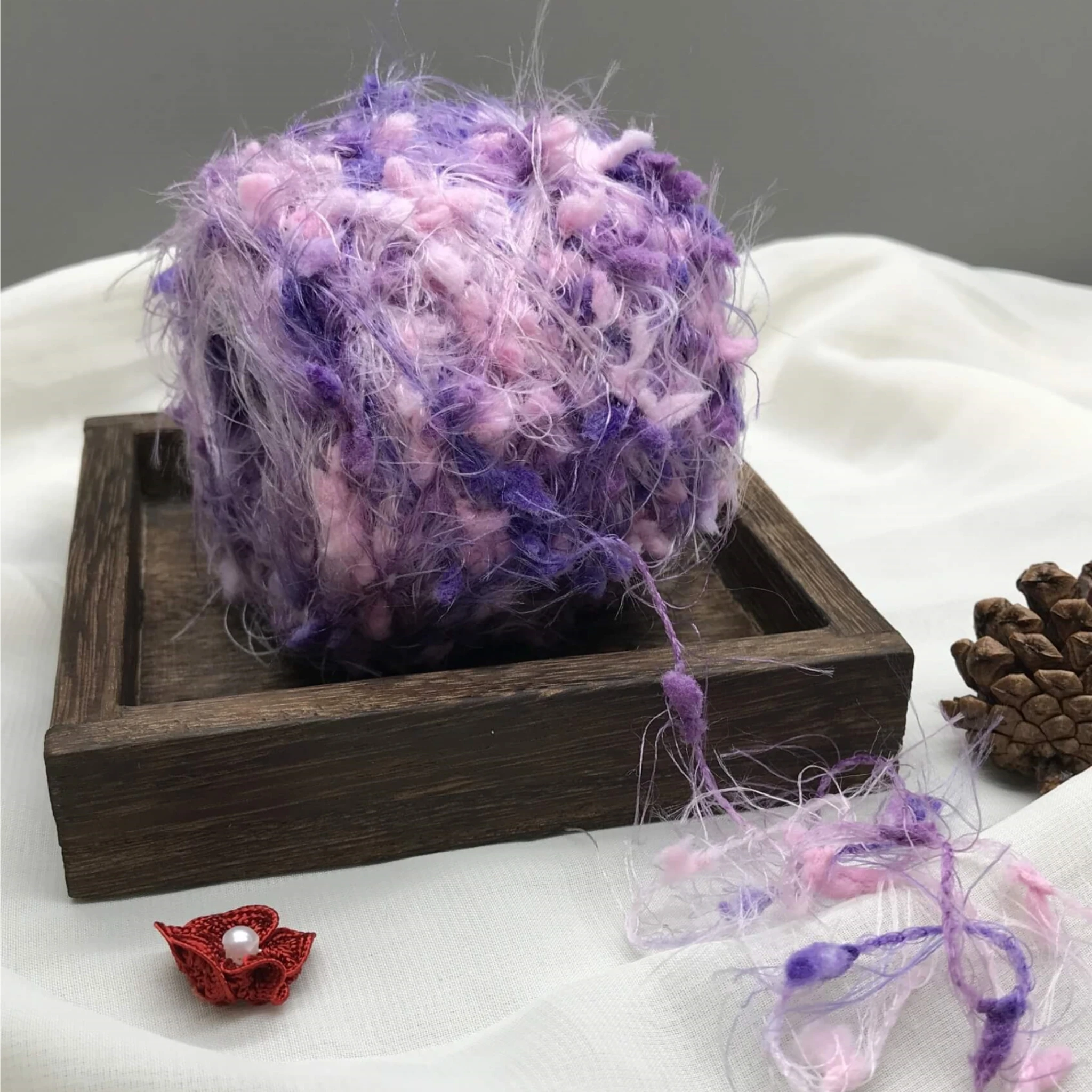 

Purple Gradient Crochet Yarn 100g Fluffy Yarn for Crochet Thread Plush Yarn Art Fur Yarns for Knitting and Crochet Wool