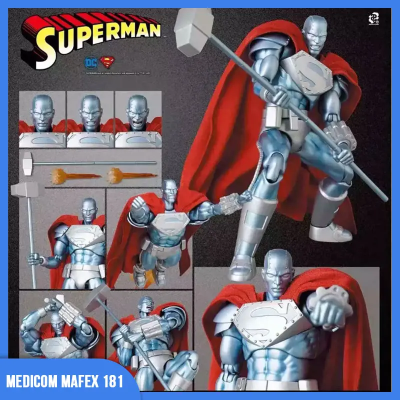 

[In Stock] Originate Mafex No.181 Superman Steel Action Figure Return Of Superman Cyborg Superman Anime Figure Model Gift Toys