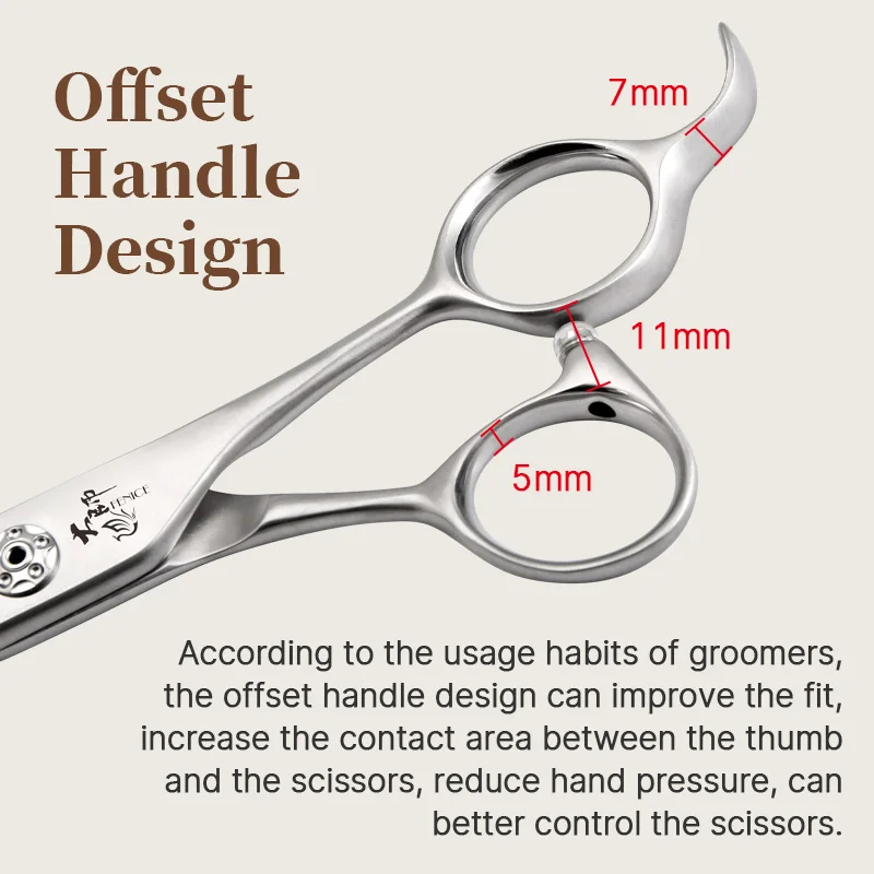 Fenice Slim Narrow Dog Grooming Scissors Set Straight/Curved/Thinner/Chunker Shears Schere Spezialisiert für KR- und JP Groomers