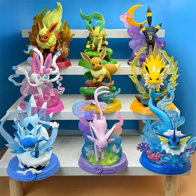 

9 пакетов Monster Blind Box ПВХ экшн-кукла приключения Eevee Sylveston Umbreon сюрприз коллекция игрушек подарок для детей