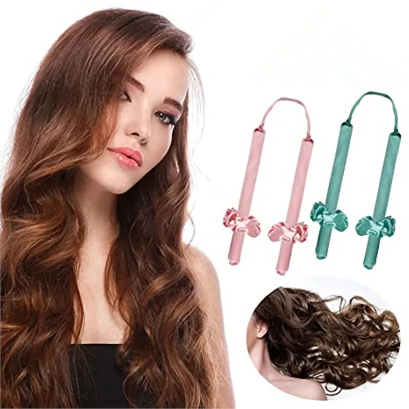 

Curly Hair Products Curler No Heat Flexi Rods Heatless Curling Rod Hairstyling Hair Accessories Sleep Hairdresser Set