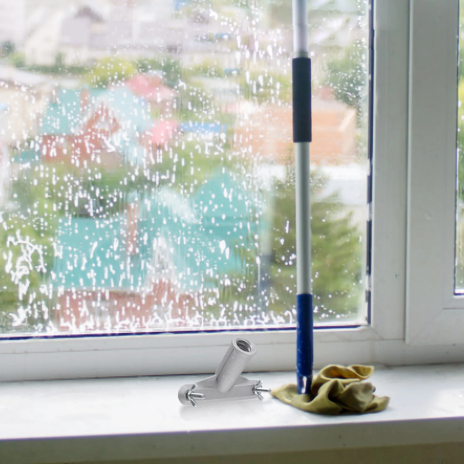 

Durable Aluminium Alloy Broom Handle Bracket Adapter Roller Brush Connector Easy Installation Compact Portable Cleaning Tool