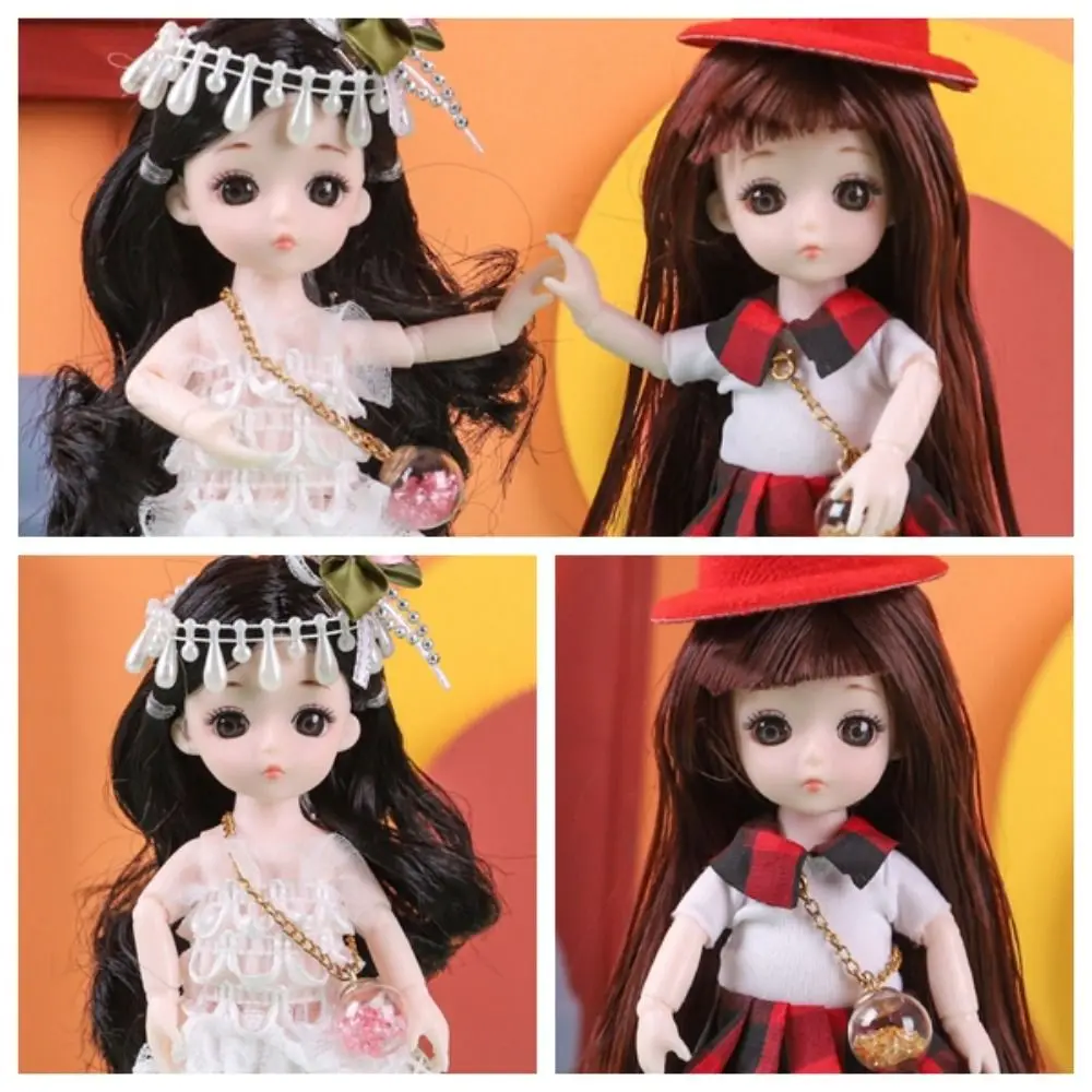 

with Clothes BJD Dolls 13 Movable Joints Dress Up Simulated Eye Hinge Doll PVC 1/12 BJD Removable Joints Doll Kids Toy