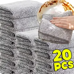 1/20pcs Microfiber Kitchen Towel Set Bamboo Fier Towels for Kitchen Napkin Extra Soft Dish Cloth Absorbent Cleaning Cloth Rags