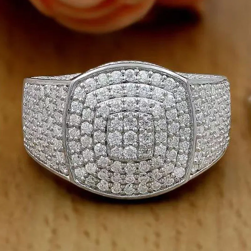 خواتم زفاف من الفضة الإسترليني عيار 925 للنساء كاملة من الزركونيوم المكعب AAA هدايا مجوهرات الخطوبة المستديرة الرائعة