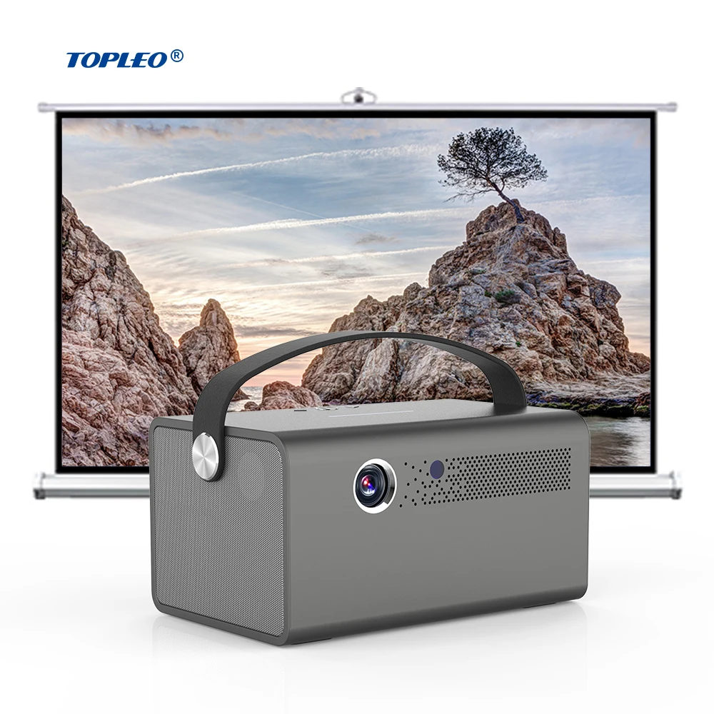 

Topleo High Quality Super Mini Smart Dlp Outdoor Portable Movie Projector Wireless BT Android Pico Short Throw Projectors