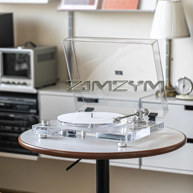 Bluetooth Transparent Acrylic Record Player Phonograph Record Turntable With Built-in Stereo Speakers with BT X10 Transmitter