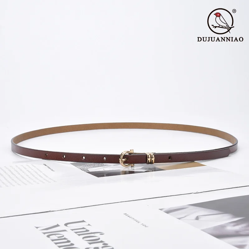 2025 جديد المرأة نحيل حزام جلد قابل للتعديل عالية الخصر حزام جلد البقر الحقيقي للسراويل القصيرة الحد الأدنى الصيف الأساسية