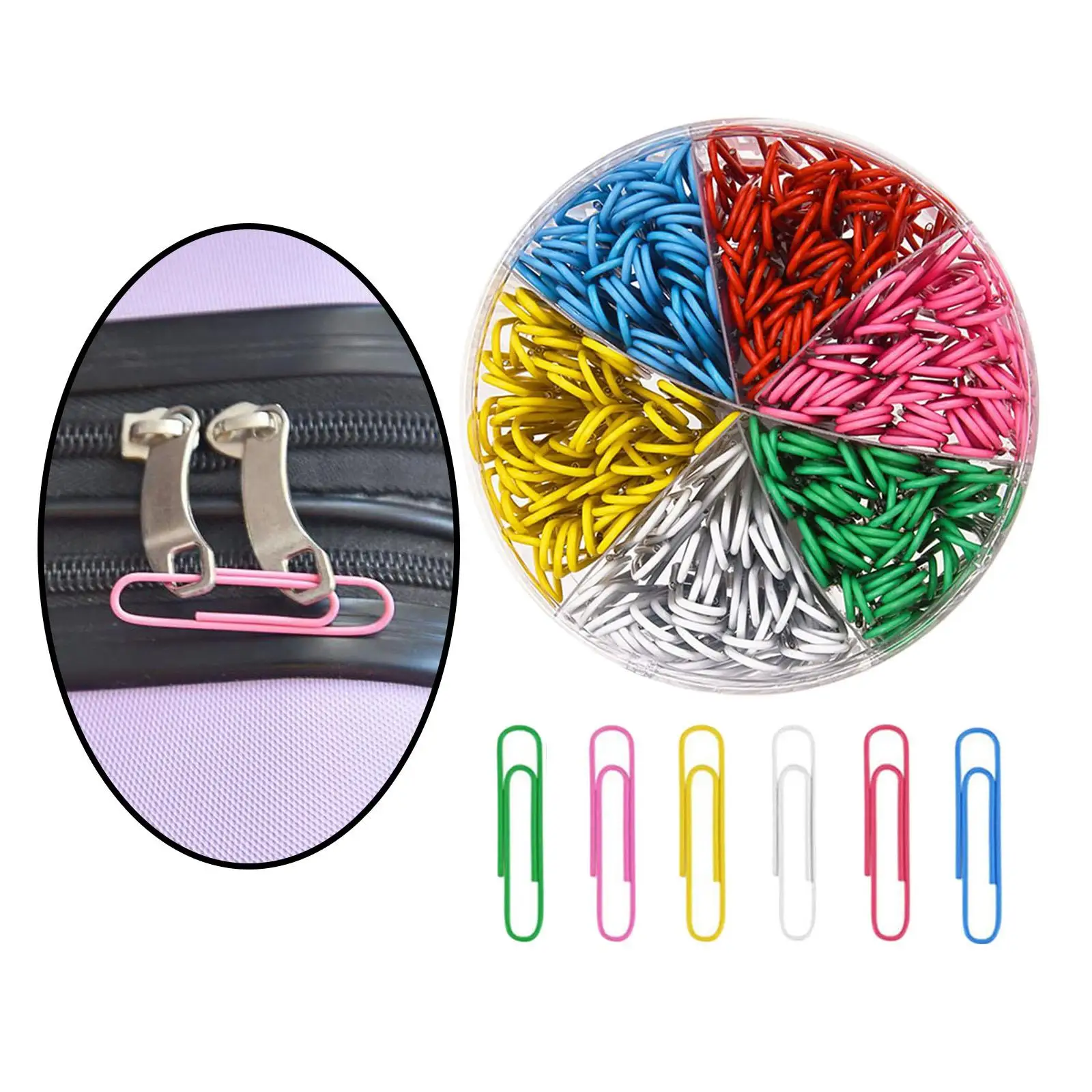 2 Boxes of 600Pcs Colored Small Paper Clips Coated, 50mm Assorted Paperclips Holder Office Supplies , Office