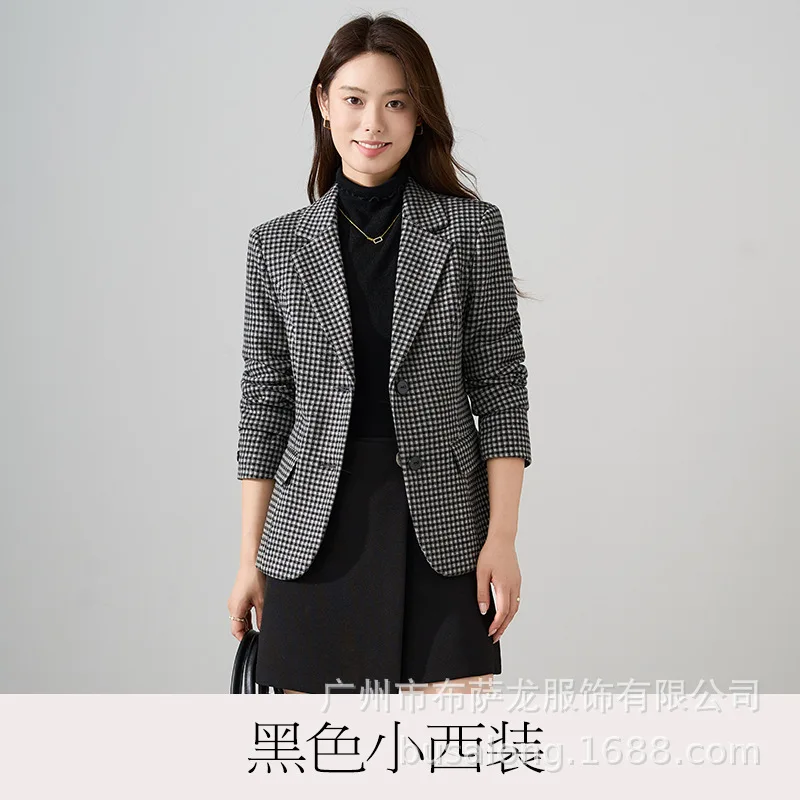 2025년 신상 우아한 패션 정장 캐주얼 여성용 긴 소매 프로페셔널 스몰 블레이저 포멀 여성용 싱글 재킷 워크웨어25618