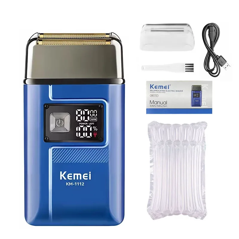 Kemei Trimmer KM-2797 Oplaadbare elektrische tondeuse Set LCD-scheerapparaat KM-1112 Droge en natte scheermachine Draadloze kit
