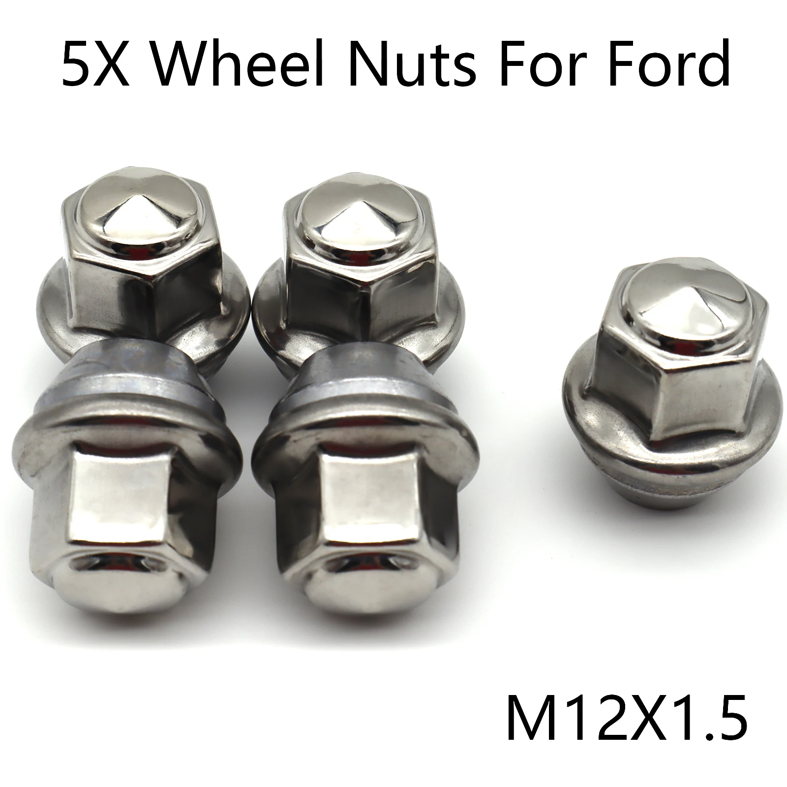 포드 KA 트랜짓 레인저 Mondeo Kuga Focus Fiesta 자동차 휠 러그 너트 M12X1.5 실버용 5개 2434886 2179620   자동차 타이어 액세서리 썸네일 3