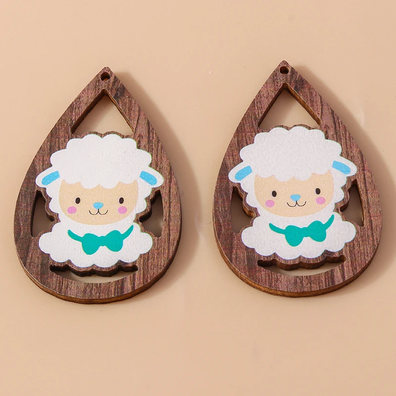 Leslie 10 Stück bunte Cartoon-Kaninchen-Osterei-Anhänger für die Schmuckherstellung, Frohe Ostern, Hasen-Anhänger, DIY-Halsketten, Ohrringe – Detail 10