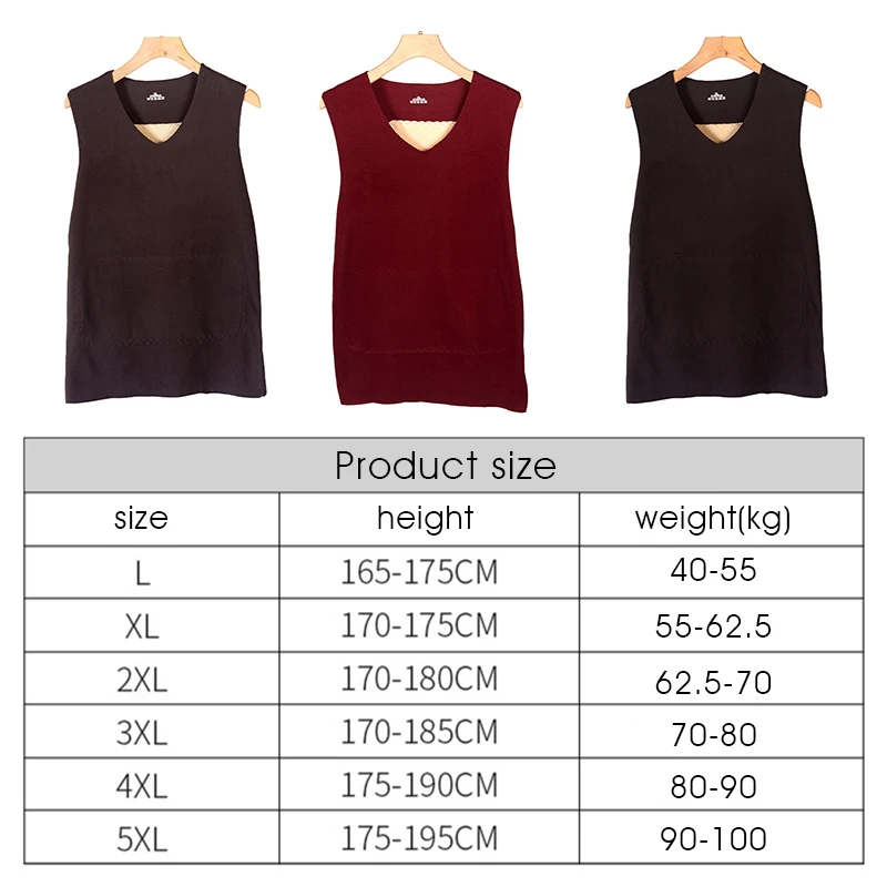 Men Winter Thermal Underwear Tops Sleeveless Vest Invisible Thermo Warmer Warm Vest Man Comfotable V-Neck Tank Tops