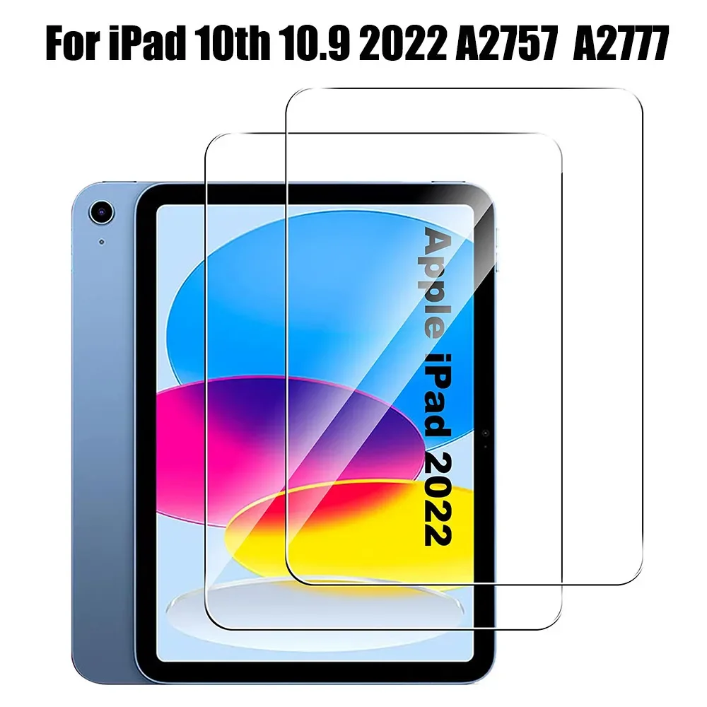 

Tempered Glass For Apple iPad 10 10.9 inch 2022 A2757 A2777 Full Coverage Screen Protector Glass For iPad 10th Generation 10.9''