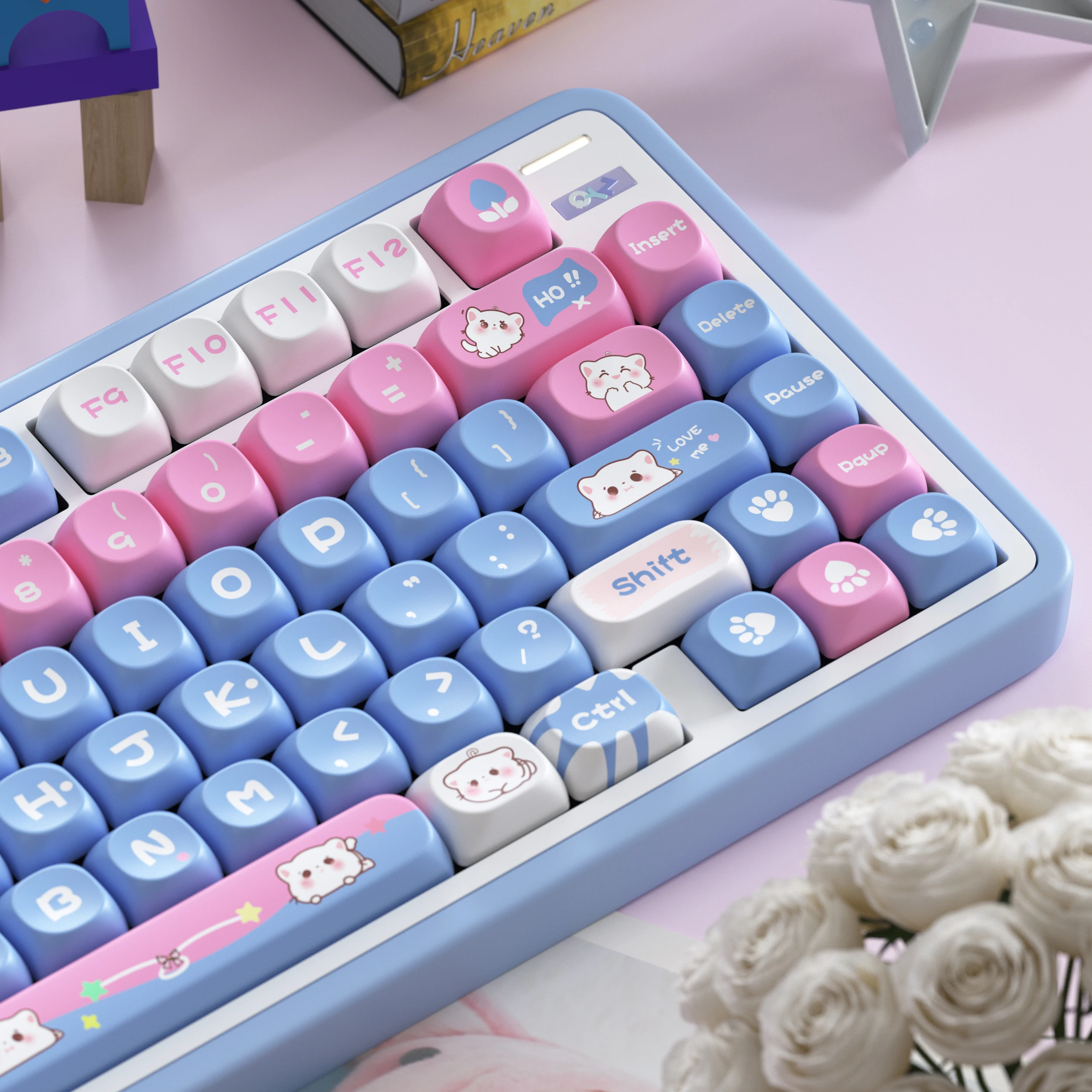 

kitten Cute keycaps 136 keys SOA profile pbt keys For MX Switches Mechanical Keyboard