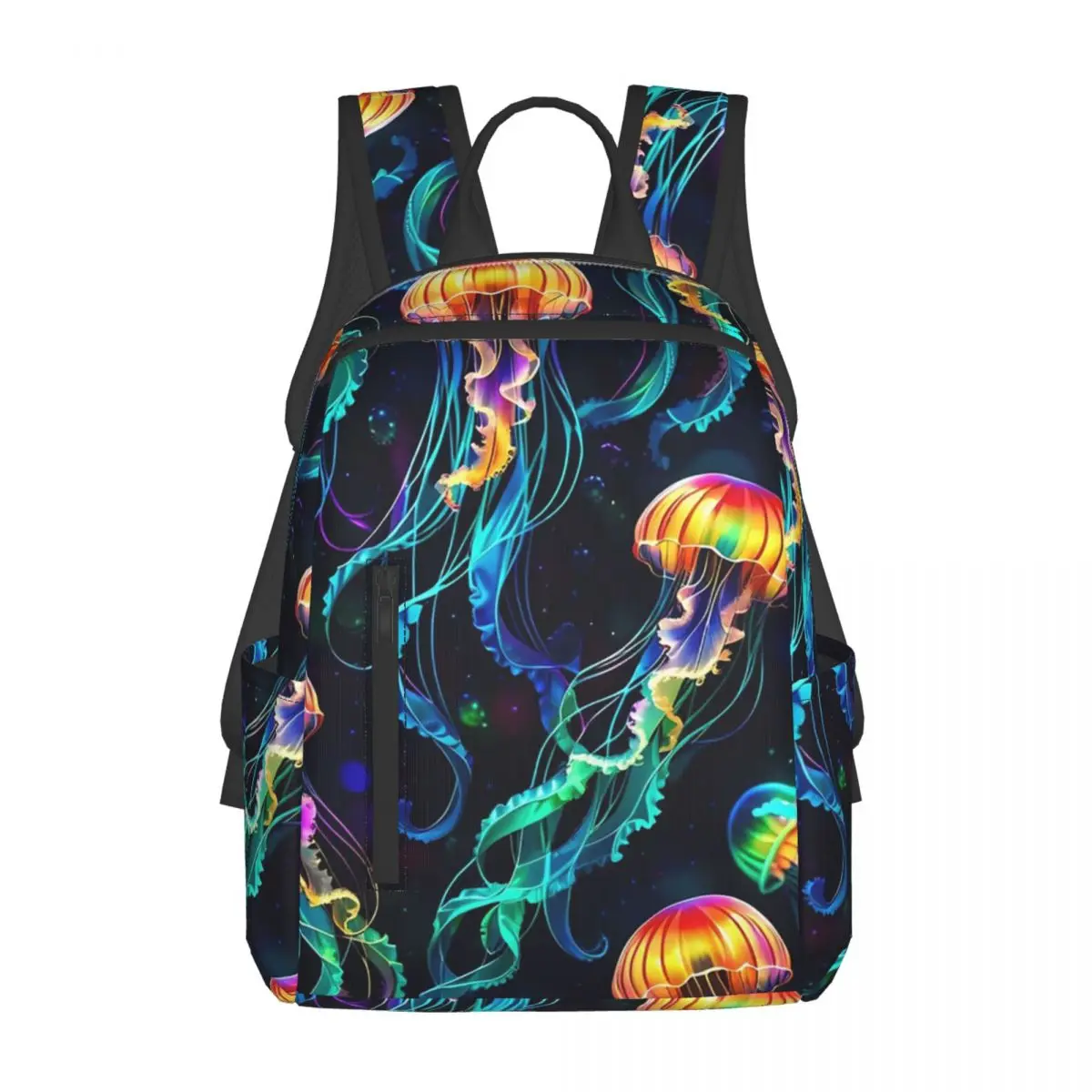 

Psychedelic Bioluminescent Trippy Jellyfish Backpack Daypack Large Capacity BookBag School Bag Shoulder Bags for Men Women