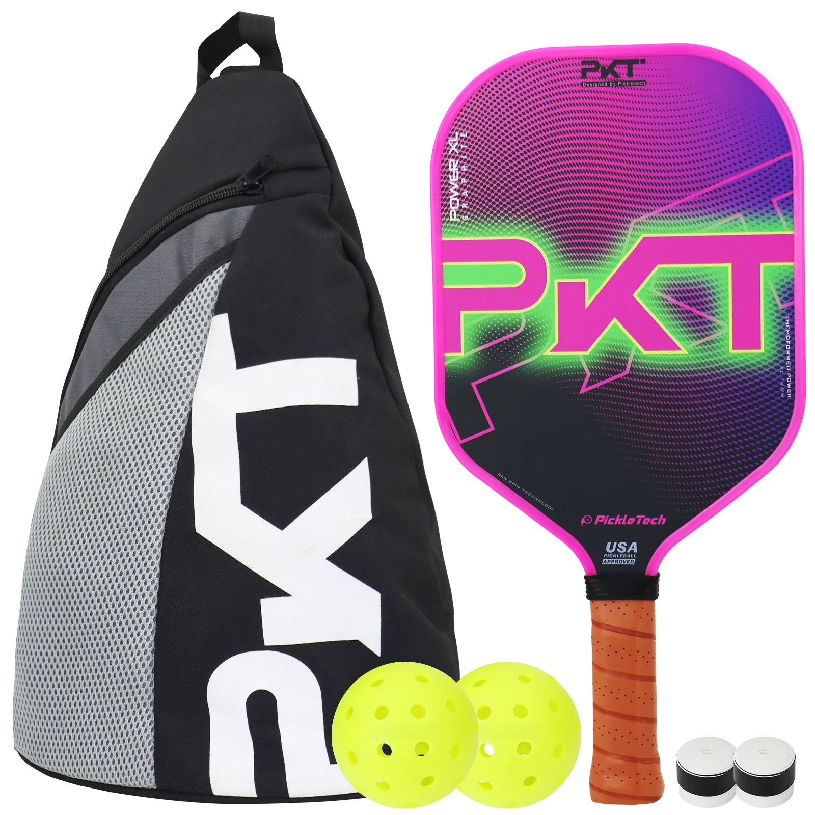 

Unisex Lightweight Full Carbon Pickleball Paddle Set with 2 Balls And 1 Cover Bag 14MM Rackets for Beginner Training