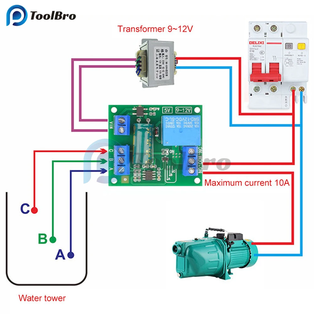Módulo Controlador de Nível de Água Automático Interruptor Sensor Líquido Válvula Solenóide Motor Bomba Tanque de Água Controle Relé Board dc 5v 12v