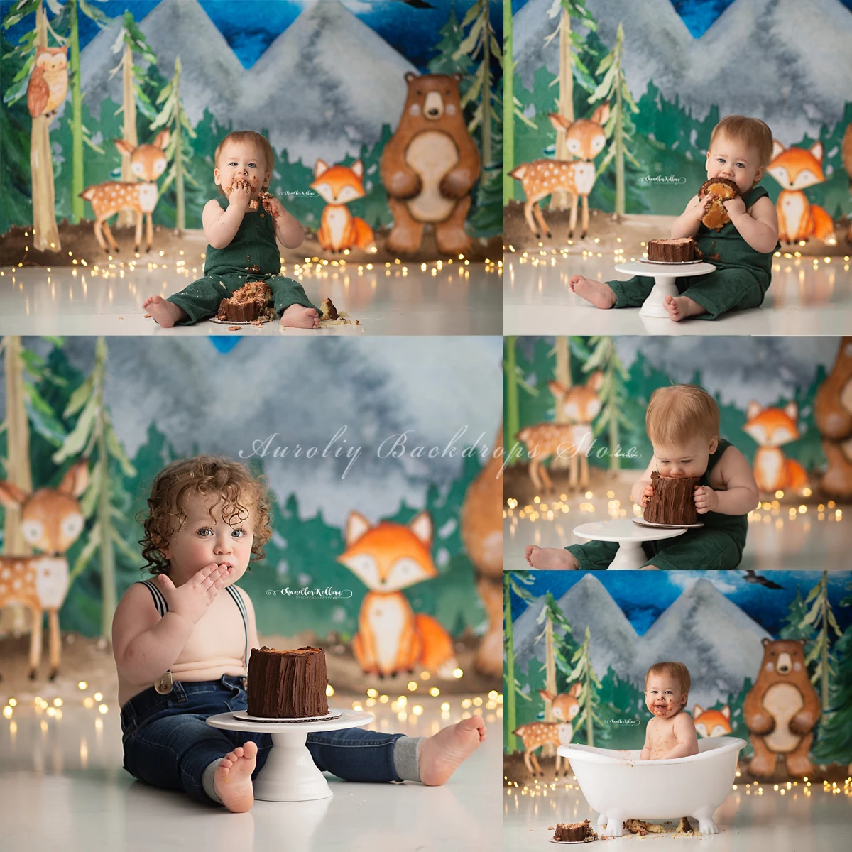 Tropical Jungle Backdrops Adult Kids Cake Smash Photography Child Baby Photocall Jungle Forest Animals Woodland Background