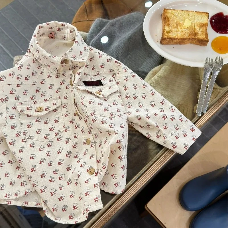 

Girls Blouse 2026 Spring Autumn Shirts for Kids Full Print Children's T-shirts Fashion Toddler Outerwear Baby Outfits Clothing