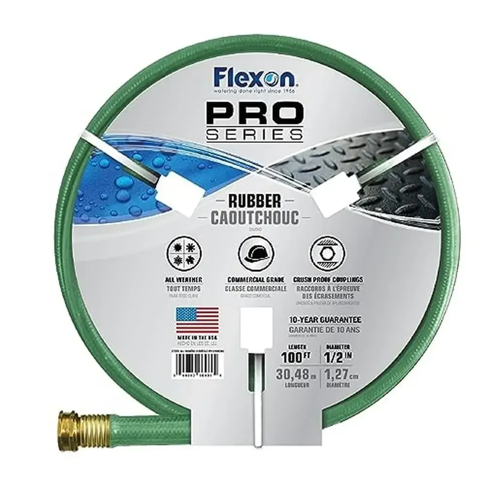 

100ft Commercial Grade Crush-Proof Rubber Garden Hose High Burst Strength All-Weather USA-Made Hose Landscaping & Jobsites 3E 2