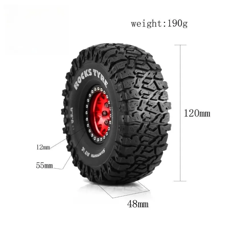 1.9 polegadas Victory 120mm Pneus Rodas de Metal para 1/10 RC Crawler Car AXIAL SCX10 Traxxas TRX4 RC4WD D90 Acessórios de Brinquedo da Moda