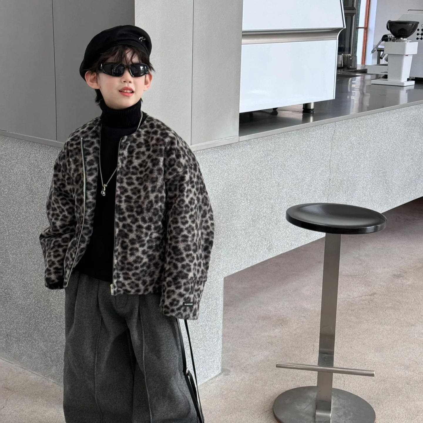 Boys' Temperament Warm Pants for Winter Children's High-end Feeling Woolen Thick Skin Friendly Suit Pants