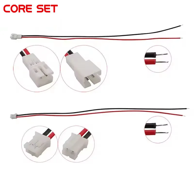 5Pairs Mini Micro JST PH 2.0mm Pitch 2 Pin Male Female Jack Wire Cable Connector PH2.0 2P Plug Socket Connectors 26AWG 200MM