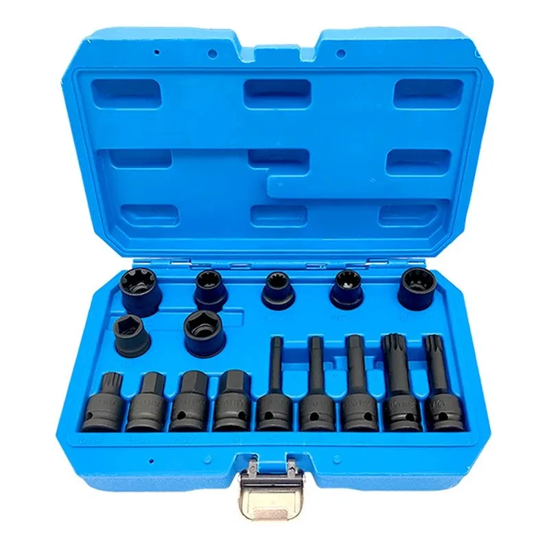 

16pcs Suitable for Porsche Cayenne Audi A8S6 New Touareg Q7 Brake Caliper Brake Pad Screw Removal and Socket Tool 10 Angles