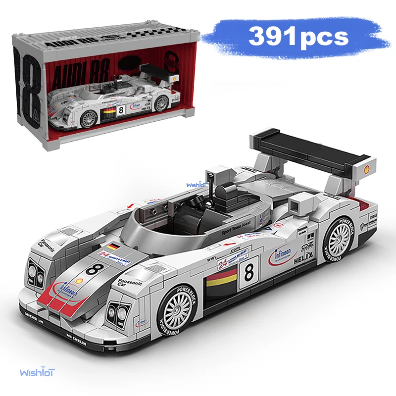 

PB8813 R8 1:32 Extreme Speed Racing Car Model 391pcs Building Block Military Truck Gift For Kids Collectors